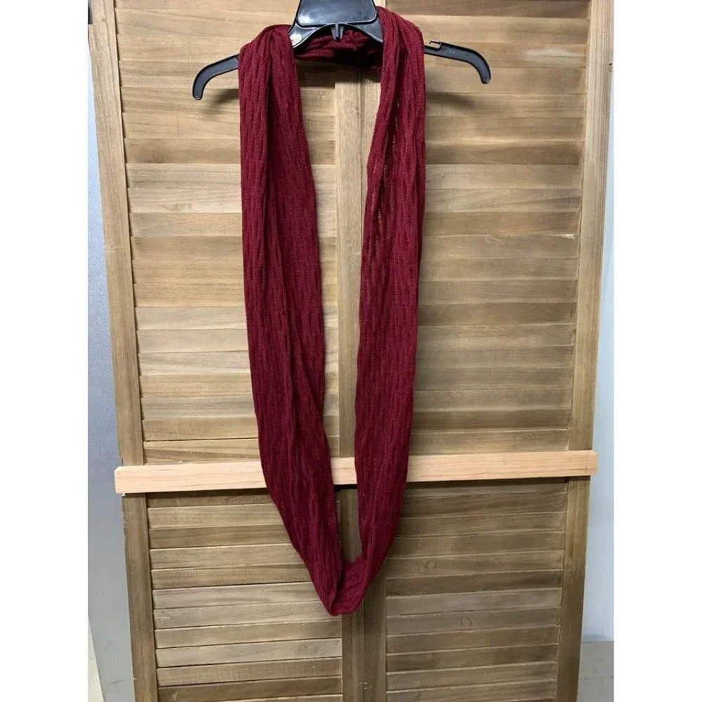 Maroon Knit Infinity Scarf